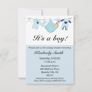 C'est une invitation baby shower de garçon