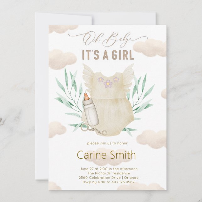 C'est une invitation Baby shower de vêtements pour (Devant)