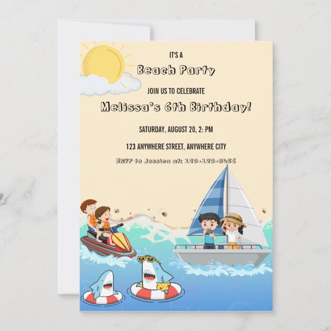 C'est une invitation d'Anniversaires de enfants de (Devant)