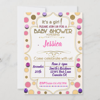 c'est une invitation de baby shower à points Gir P