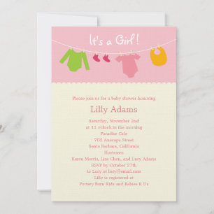 C'est une invitation de baby shower de fille