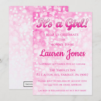 C'est une invitation de Baby shower de fille