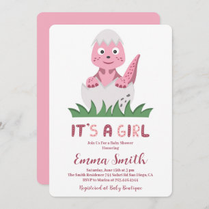 C'est une invitation de Baby shower de fille migno