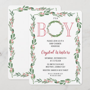 C'est une invitation de baby shower de guirlande