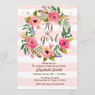 C'est une invitation de Baby shower fille