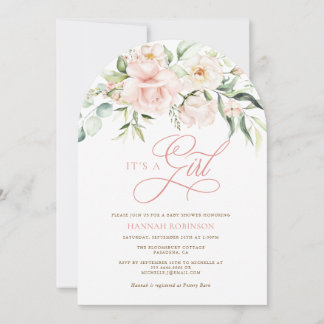 C'est une invitation de Baby Shower Fleurs Blush F