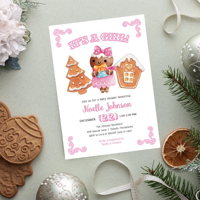 C'est une invitation de baby shower pour fille au  (Créateur téléchargé)