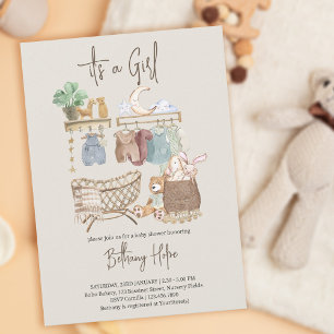 C'est une invitation de baby shower pour une fille