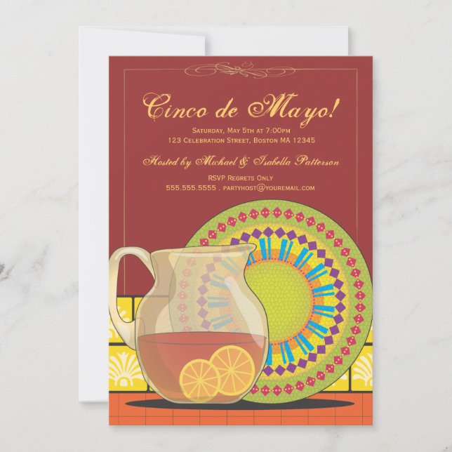 C'est une invitation de fiesta de partie de Cinco (Devant)