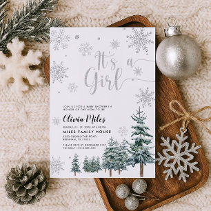 C'est une invitation de fille, baby shower d'hiver