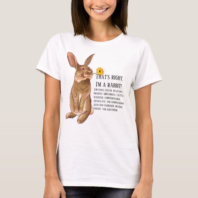 C'est vrai, je suis un T-Shirt de lapin (Devant)