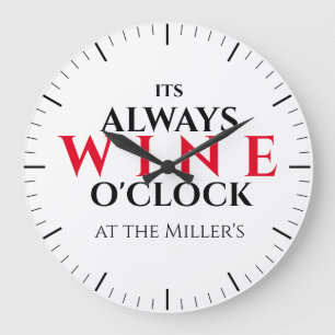 C'est Wine o'clock bar horloge