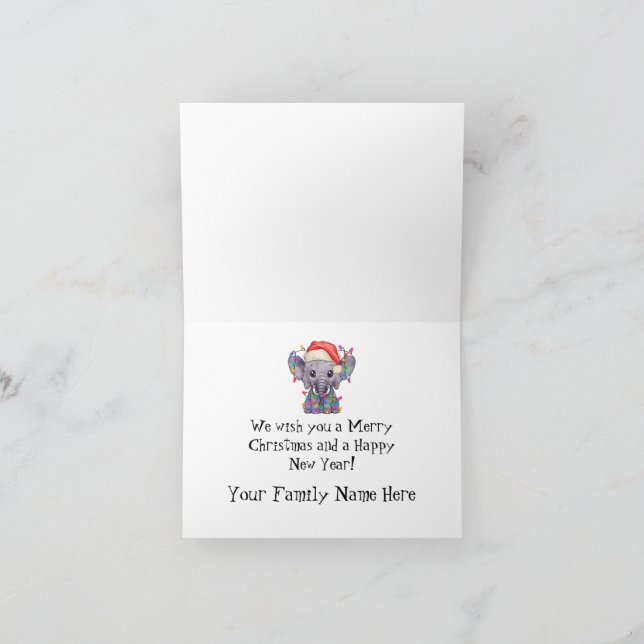 Cette carte de Noël éléphante (Intérieur)