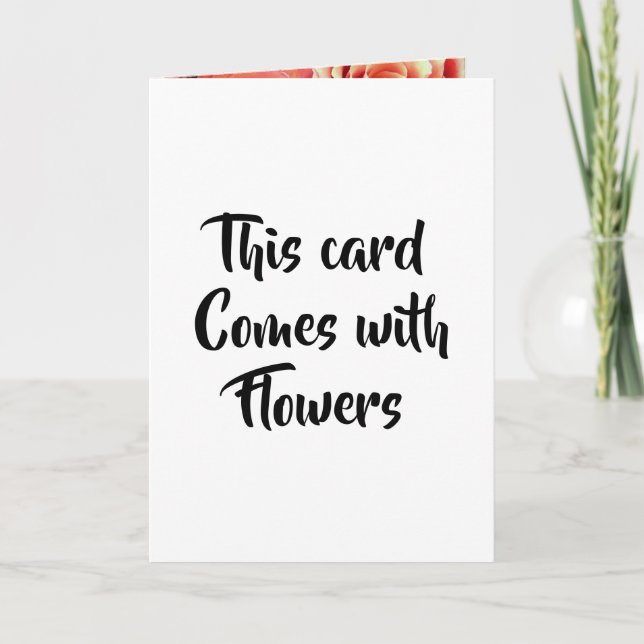 Cette carte est livré avec des fleurs rose drôle r (Devant)