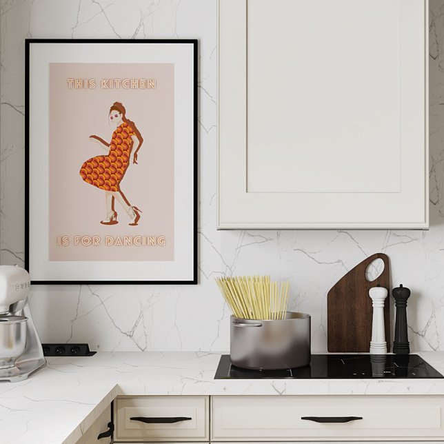 Cette cuisine est pour Dancing Orange Woman Poster (Créateur téléchargé)