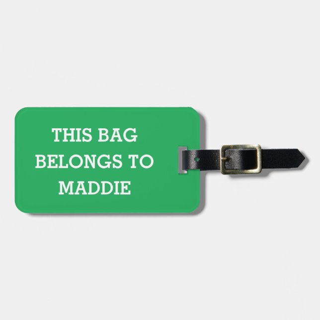 Cette étiquette de bagage appartient à Nom Étiquet (Devant horizontal)