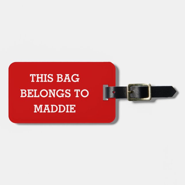 Cette étiquette de bagage appartient à Nom Étiquet (Devant horizontal)