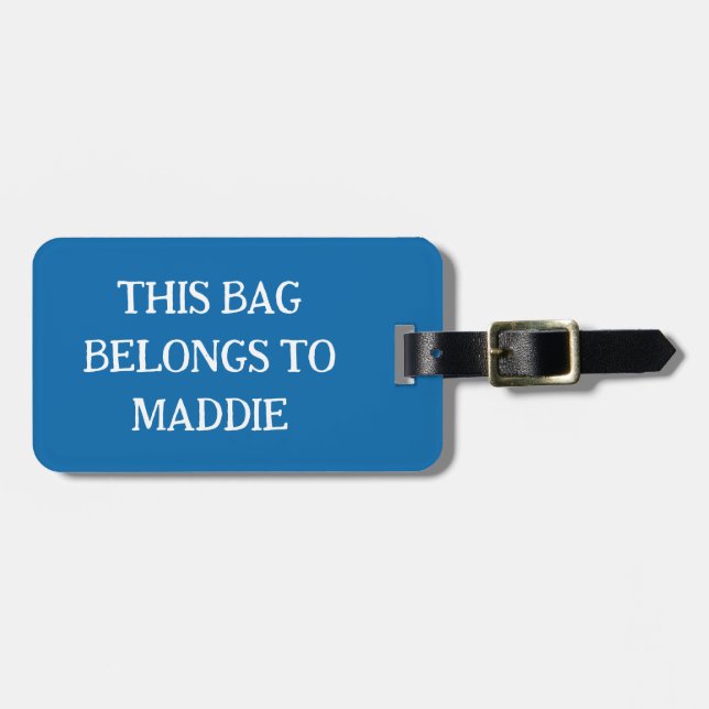 Cette étiquette de bagage appartient à Nom Étiquet (Devant horizontal)