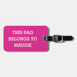 Cette étiquette de bagage appartient à Nom Étiquet