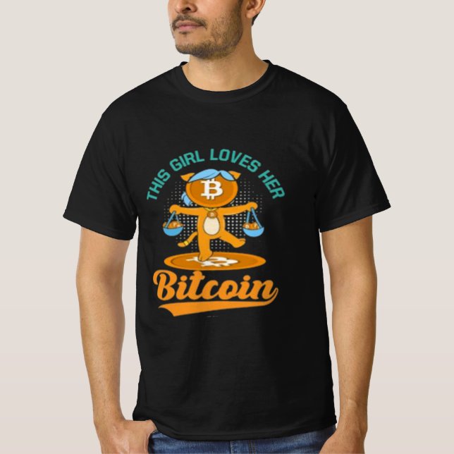 Cette fille aime son T-shirt Bitcoin (Devant)