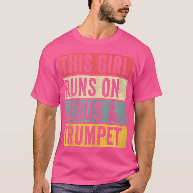 Cette Fille Fonctionne Sur Jésus Et Trumpet Tshirt (Devant)