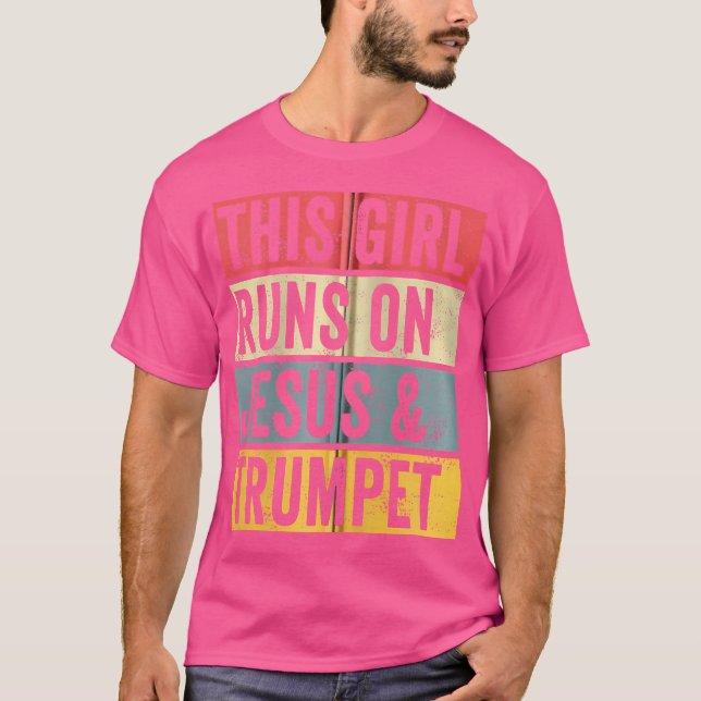 Cette Fille Fonctionne Sur Jésus Et Trumpet Tshirt (Devant)