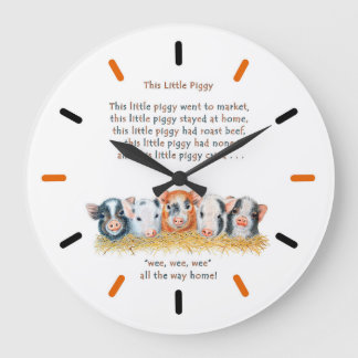 Cette horloge murale en acrylique This Little Pigg