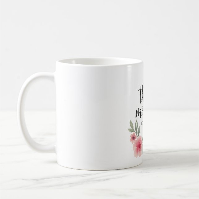 Cette Maman Appartient À - Mug floral personnalisé (Gauche)