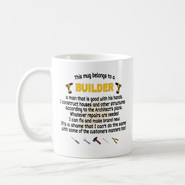   Cette Mug Appartient À Un Constructeur. Cadeau d (Gauche)