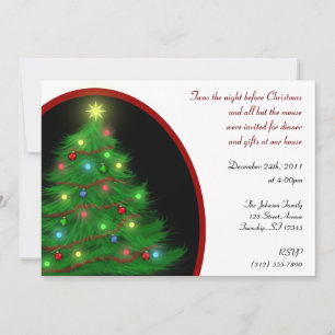 "Cette nuit" Noël (Eve) Arbre Invitations