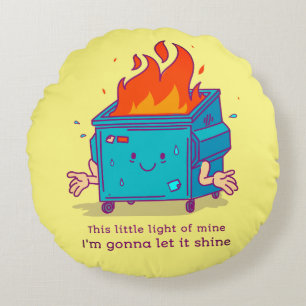 Cette Petite Lumière : Coussin Rond Feu de Contain