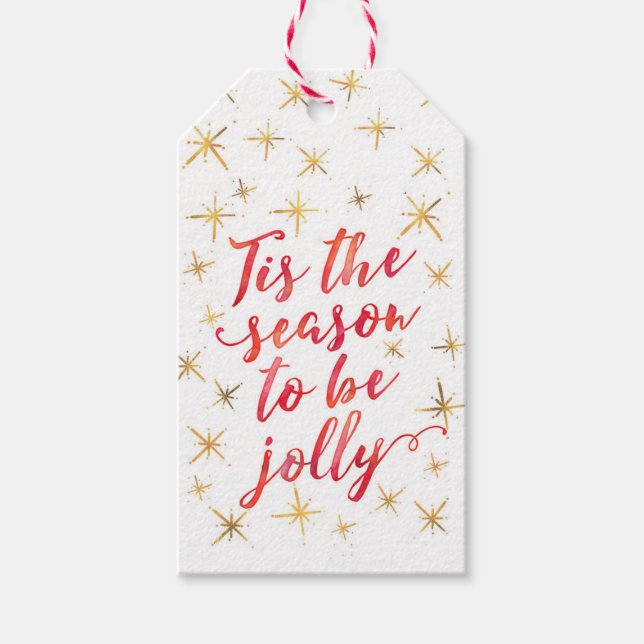 Cette saison l'or flocon de neige étiquettes cadea (Devant)