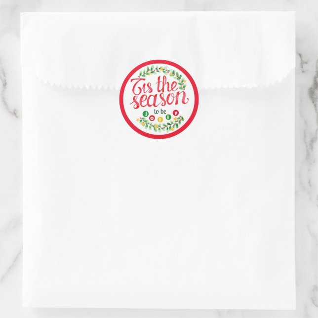 Cette saison Stickers Red Christmas Circle (Sac)