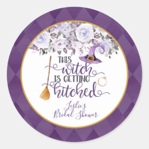 Cette sorcière devient Hitched Round Sticker perso
