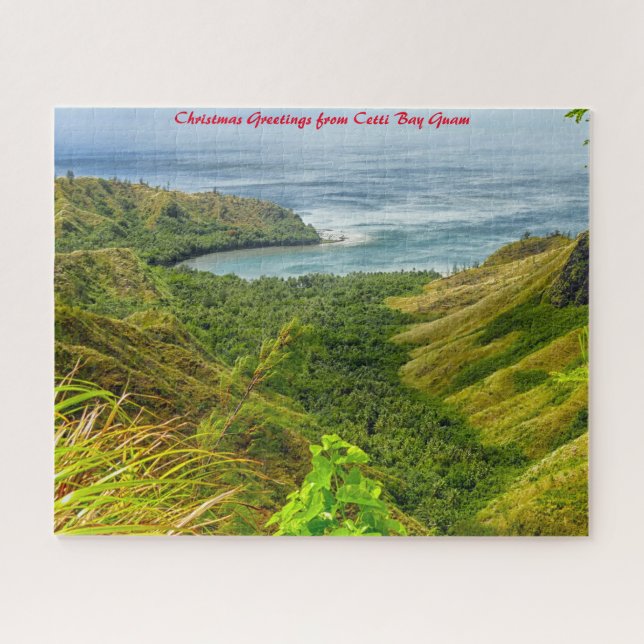 Cetti Bay Guam.Salutations de Noël Jigsaw Puzzle (Horizontal)