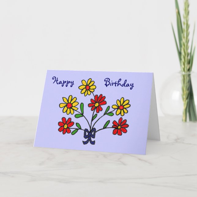 CF - Carte d'anniversaire de marguerite joyeuse (Devant)