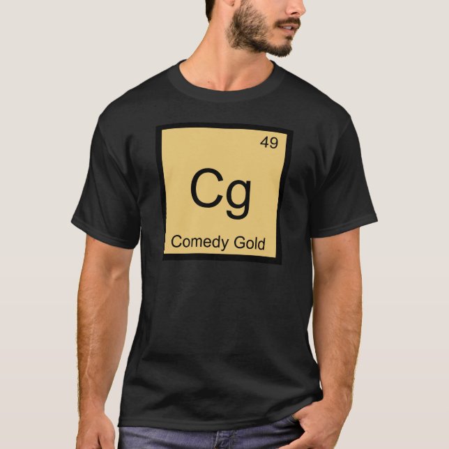 CG. - T-shirt de symbole d'élément de chimie d'or (Devant)