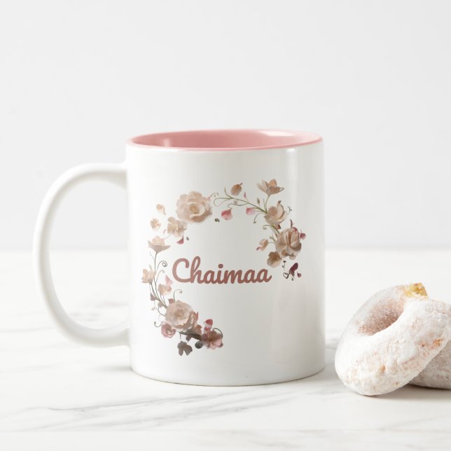 Chaimaa Floral Mug (Avec donut)