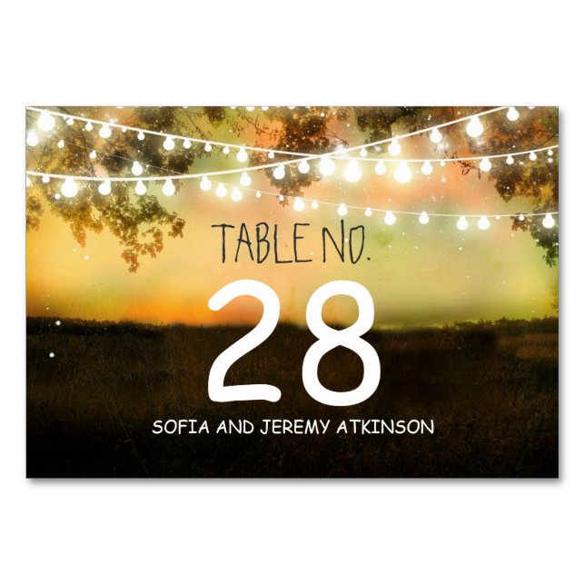 Chaîne allume Mariage Numéro de table Carte Place  (Devant)