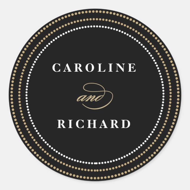Chaîne Art Déco Noir Lights Mariage Favor Sticker (Devant)