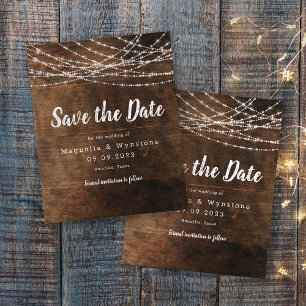 Chaîne de bois rustique illumine mariage Enregistr