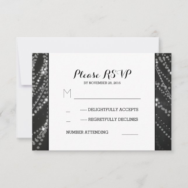 Chaîne de lumières cartes RSVP mariage (Devant)