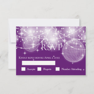 Chaîne de lumières et étoiles mariage carte de rép