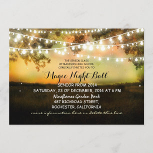 chaîne de lumières rustique Prom Invitations