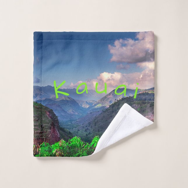 Chaîne de montagne tropicale de Kauai Hawaï (Gant de toilette)