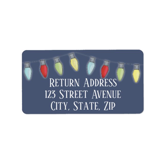 Chaîne de Noël Lumières Étiquette de la poste de v (Devant)