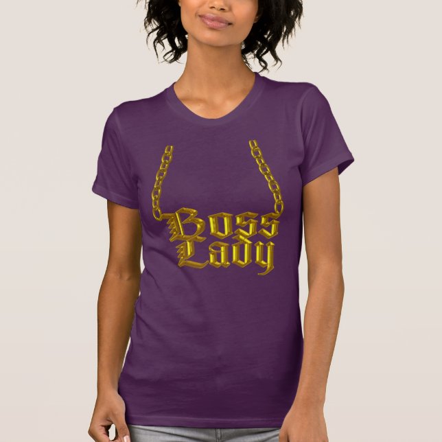 Chaîne d'or Boss Lady Fancy Faux T-Shirt (Devant)