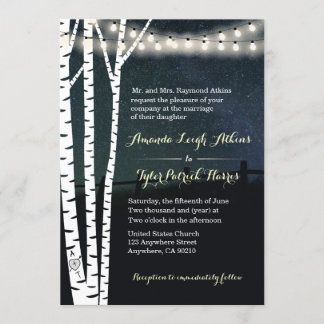 Chaîne étoile Lumière Birch Tree Invitations de ma