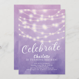 Chaîne Lights Sweet 16e anniversaire Invitation
