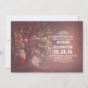 Chaîne Lights Tree Romantic Wedding Invitations